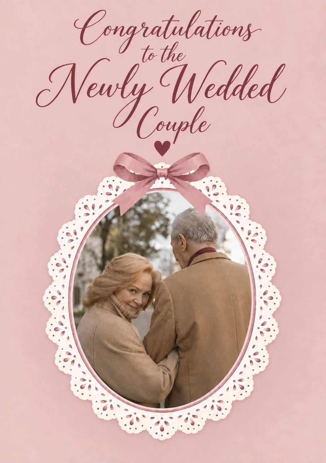 Congratulations Newly Wedded Couple Photo Upload Wedding Card