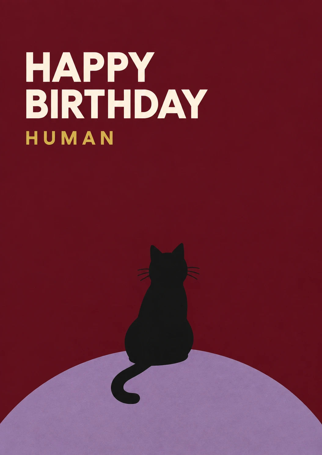 Funny Black Cat Happy Birthday Human Card