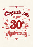 Load image into Gallery viewer, Retro Hearts and Stars 30th Anniversary Card
