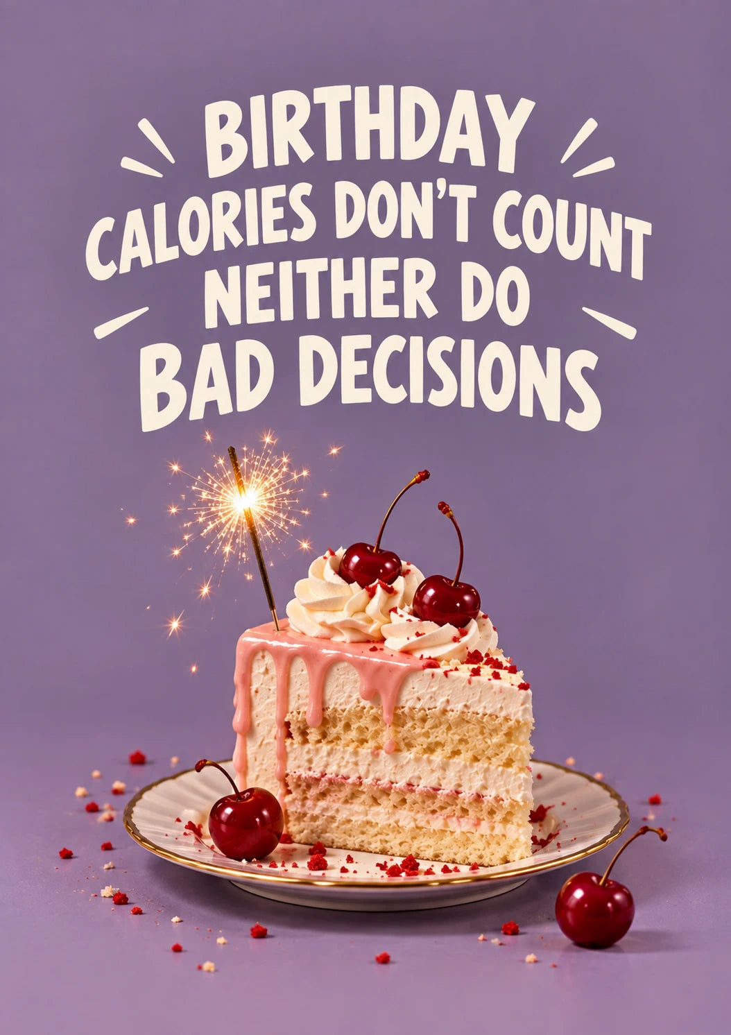 Funny Birthday Calories Bad Decisions 50th Birthday Card