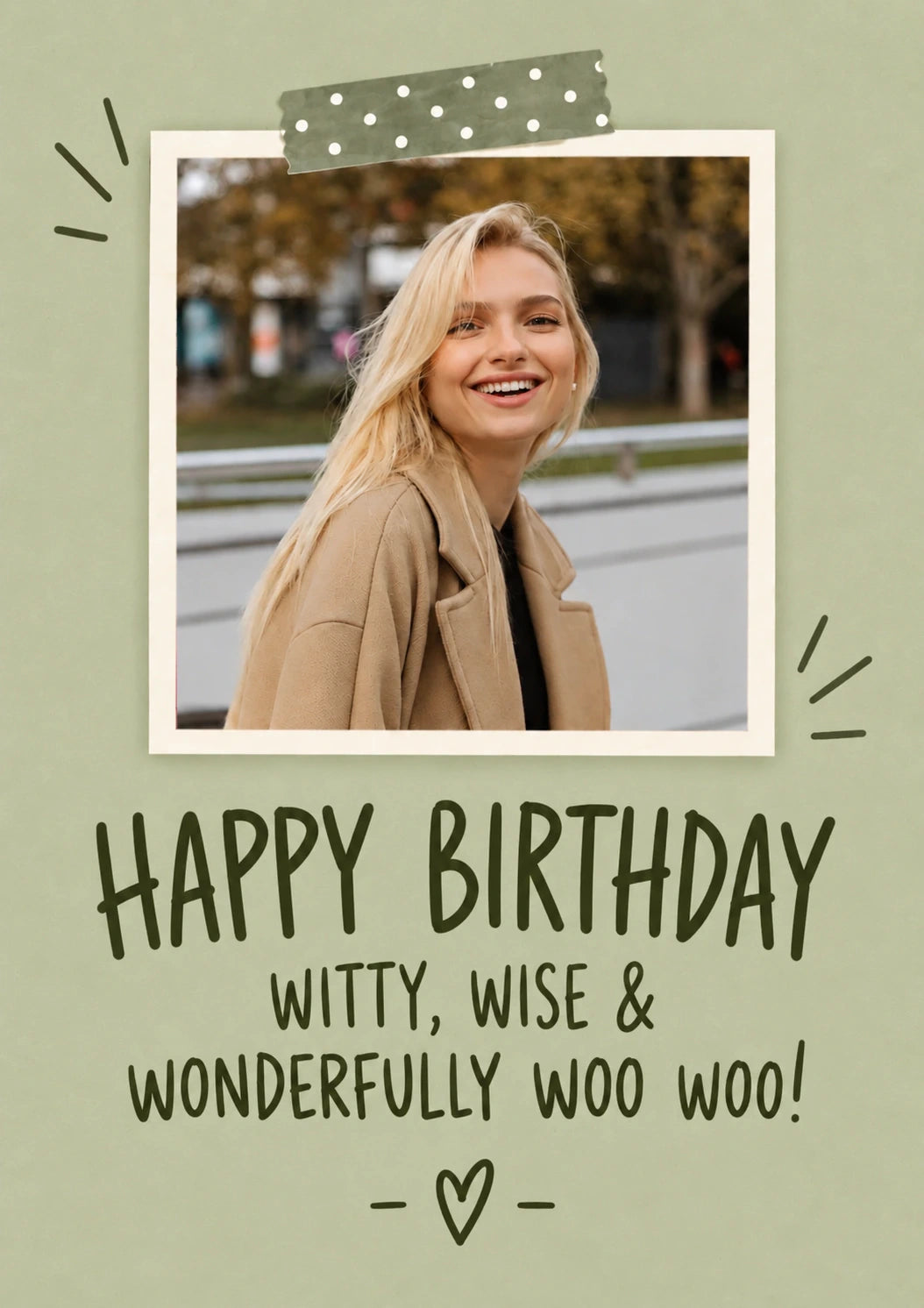 Witty Wise Woo Woo Photo Upload Birthday Card for Her