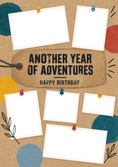 Load image into Gallery viewer, Adventure Pinboard Collage Photo Upload Birthday Card
