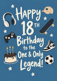 Load image into Gallery viewer, Teen Icons Legend 18th Birthday Card for Him
