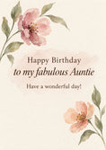 Load image into Gallery viewer, Watercolour Floral Auntie Photo Upload Birthday Card for Her
