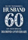 Load image into Gallery viewer, Diamond Gem 60th Anniversary Birthday Card for Him
