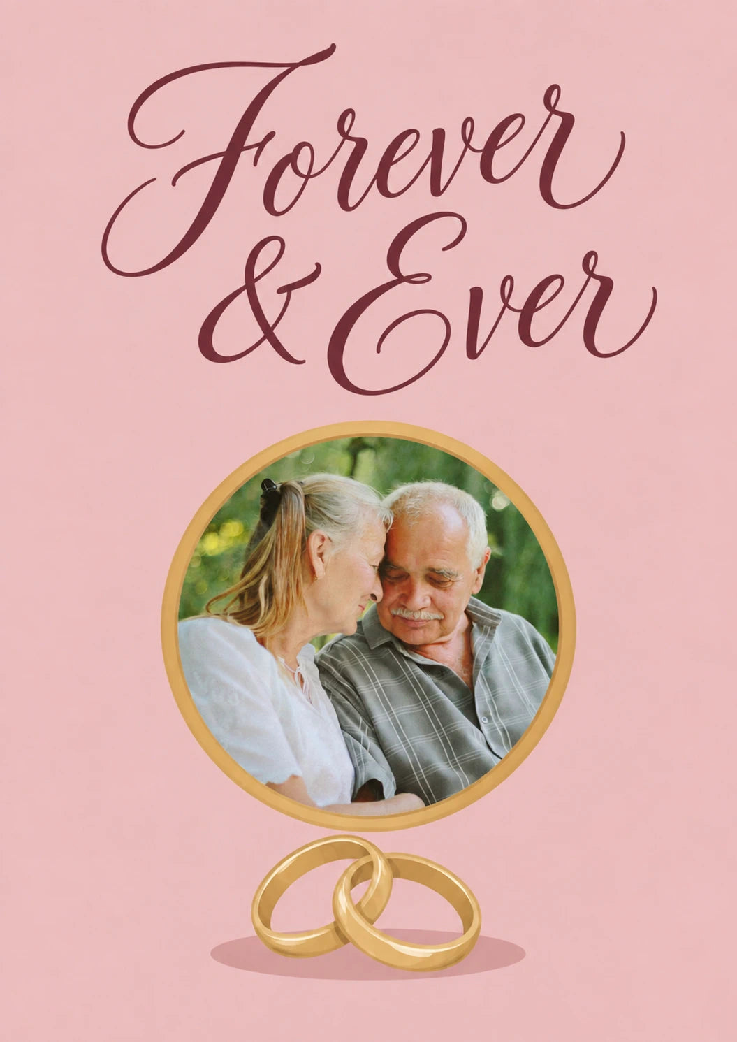 Forever & Ever Rings Photo Upload Wedding Card