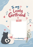 Load image into Gallery viewer, Cute Cats Couple Photo Upload Anniversary Card for Her
