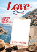 Load image into Gallery viewer, Love To Travel Magazine Photo Upload Anniversary Card for Her
