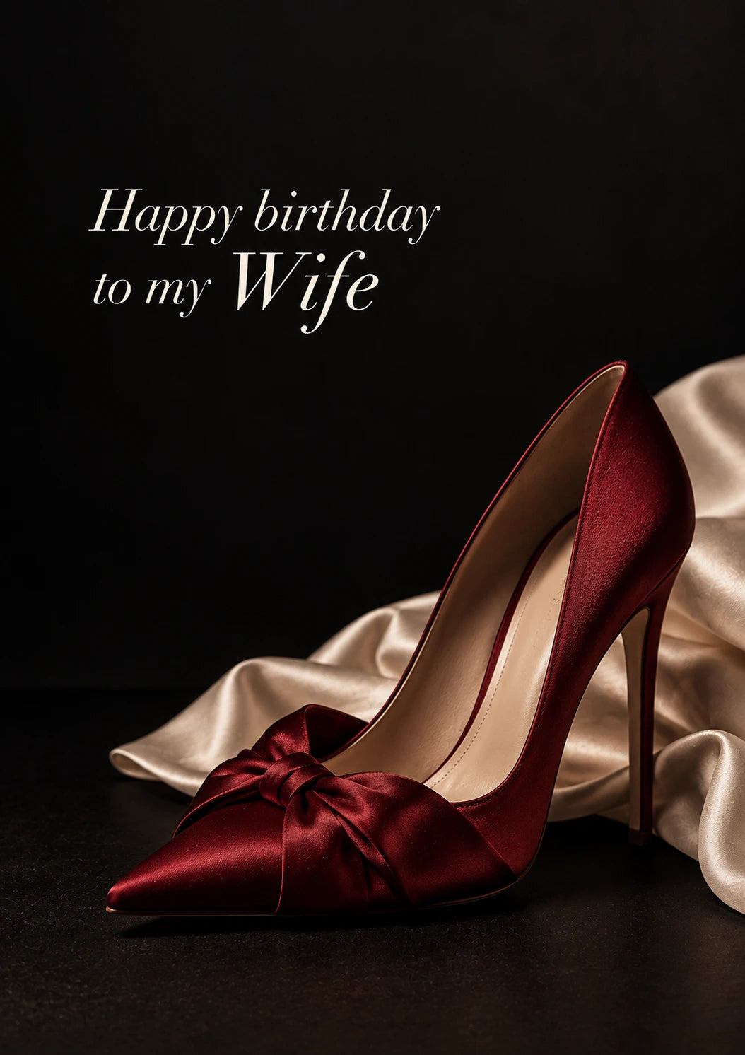 Red Satin Heels Happy Birthday Card for Her