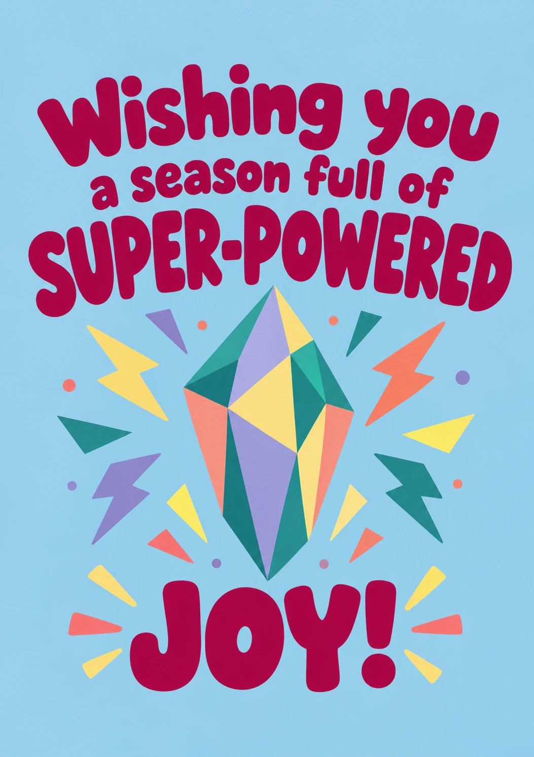 Super-Powered Joy Crystal Christmas Card for Nephew