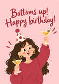 Load image into Gallery viewer, Funny Bottoms Up Martini Cocktail 20th Birthday Card for Her
