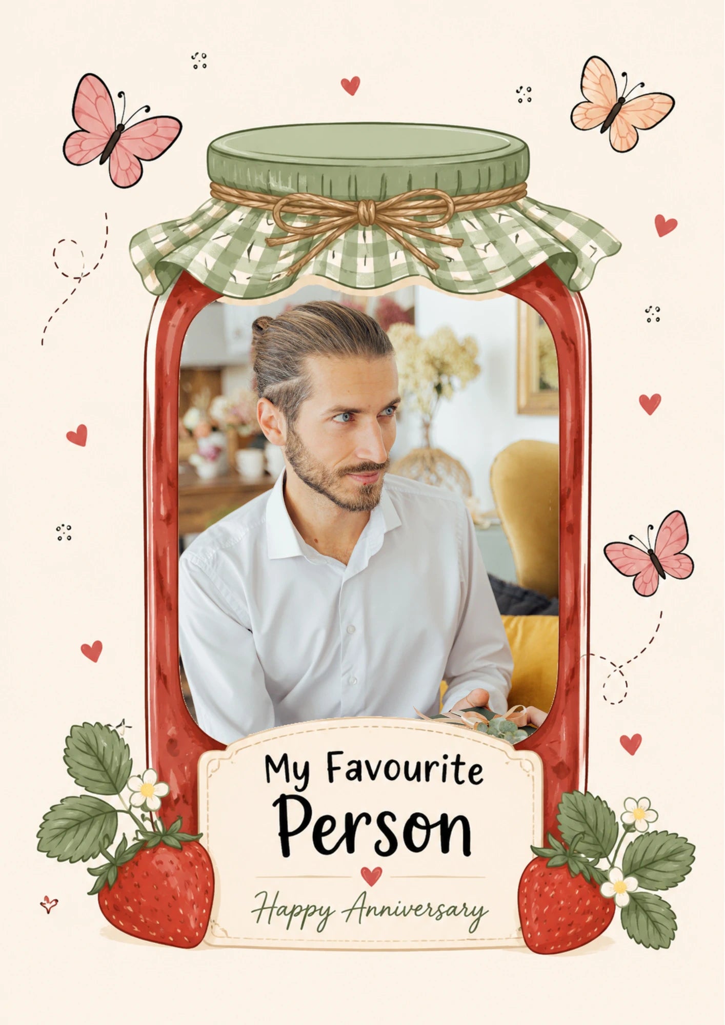 My Favourite Person Jam Jar Photo Upload Anniversary Card for Him