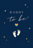 Load image into Gallery viewer, Rainbow Heart Daddy To Be New Baby Card for Him
