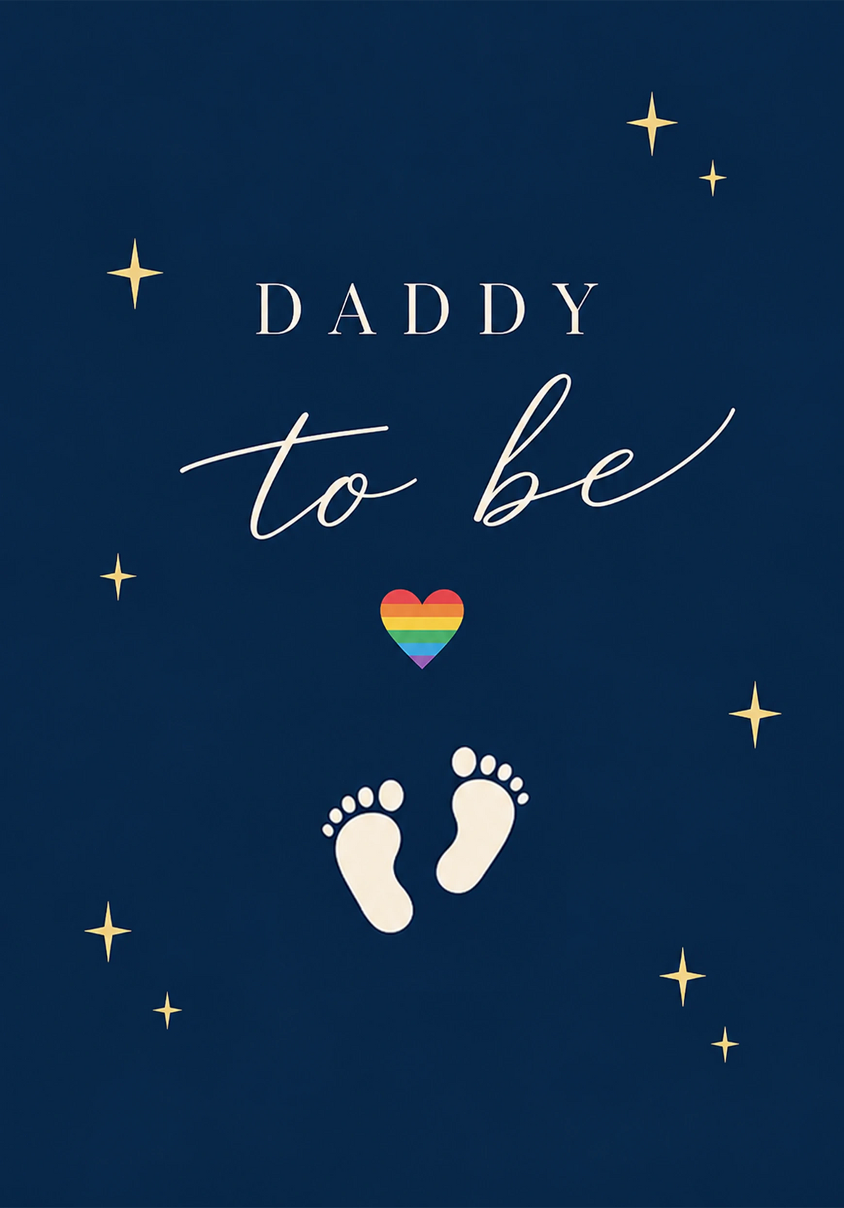 Rainbow Heart Daddy To Be New Baby Card for Him