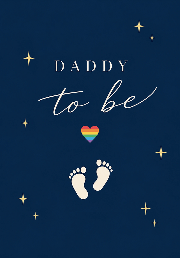 Rainbow Heart Daddy To Be New Baby Card for Him