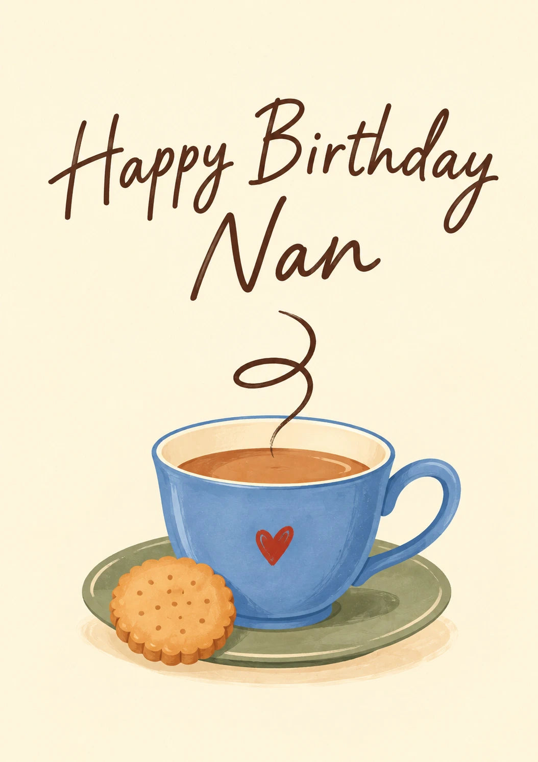 Tea and Biscuits Happy Birthday Nan Card for Her