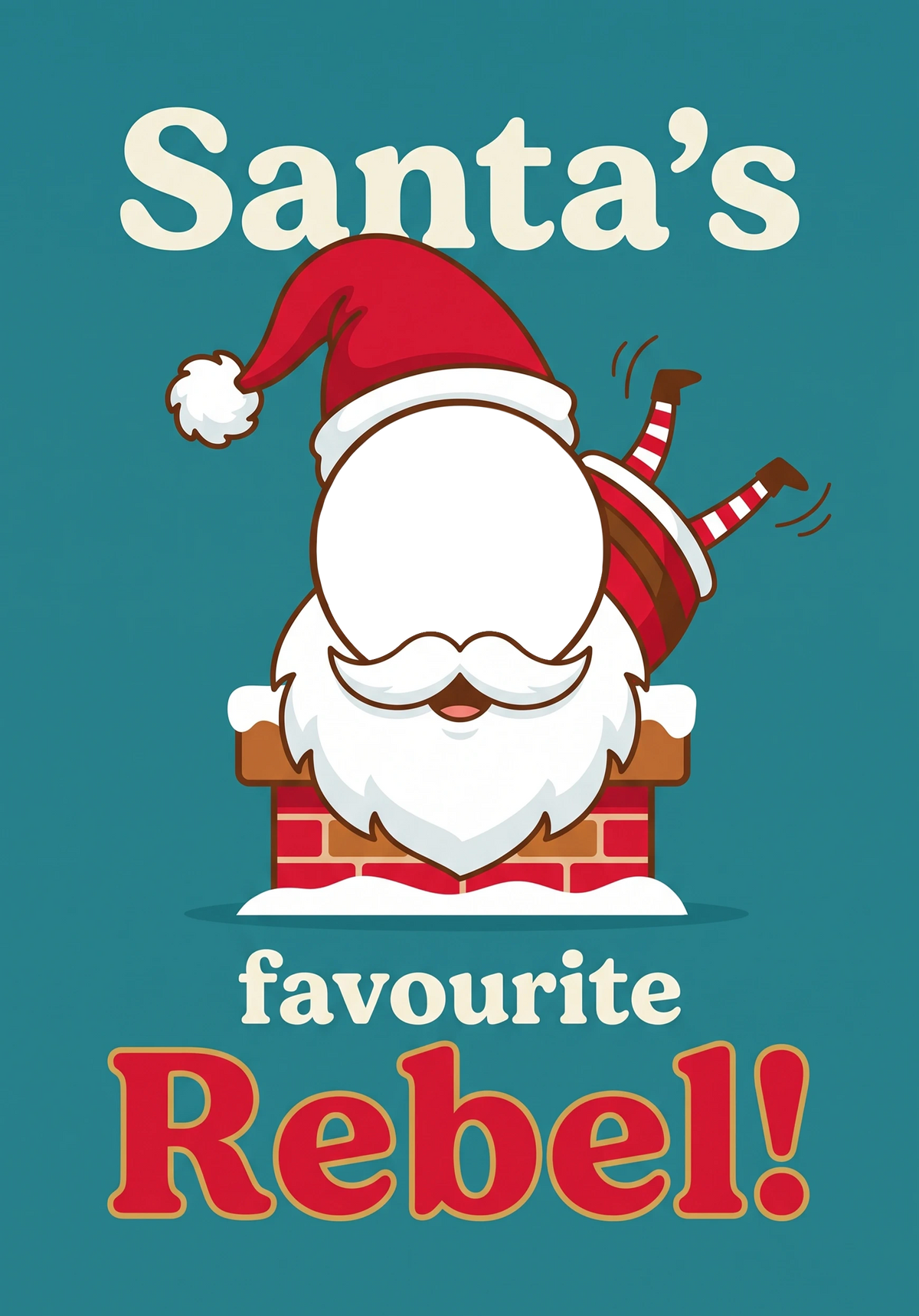 Funny Santa's Favourite Rebel Photo Upload Christmas Card