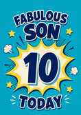 Load image into Gallery viewer, Fabulous Son Comic Book Style 10th Birthday Card for Him
