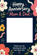 Load image into Gallery viewer, Floral Mum & Dad Photo Upload Anniversary Card
