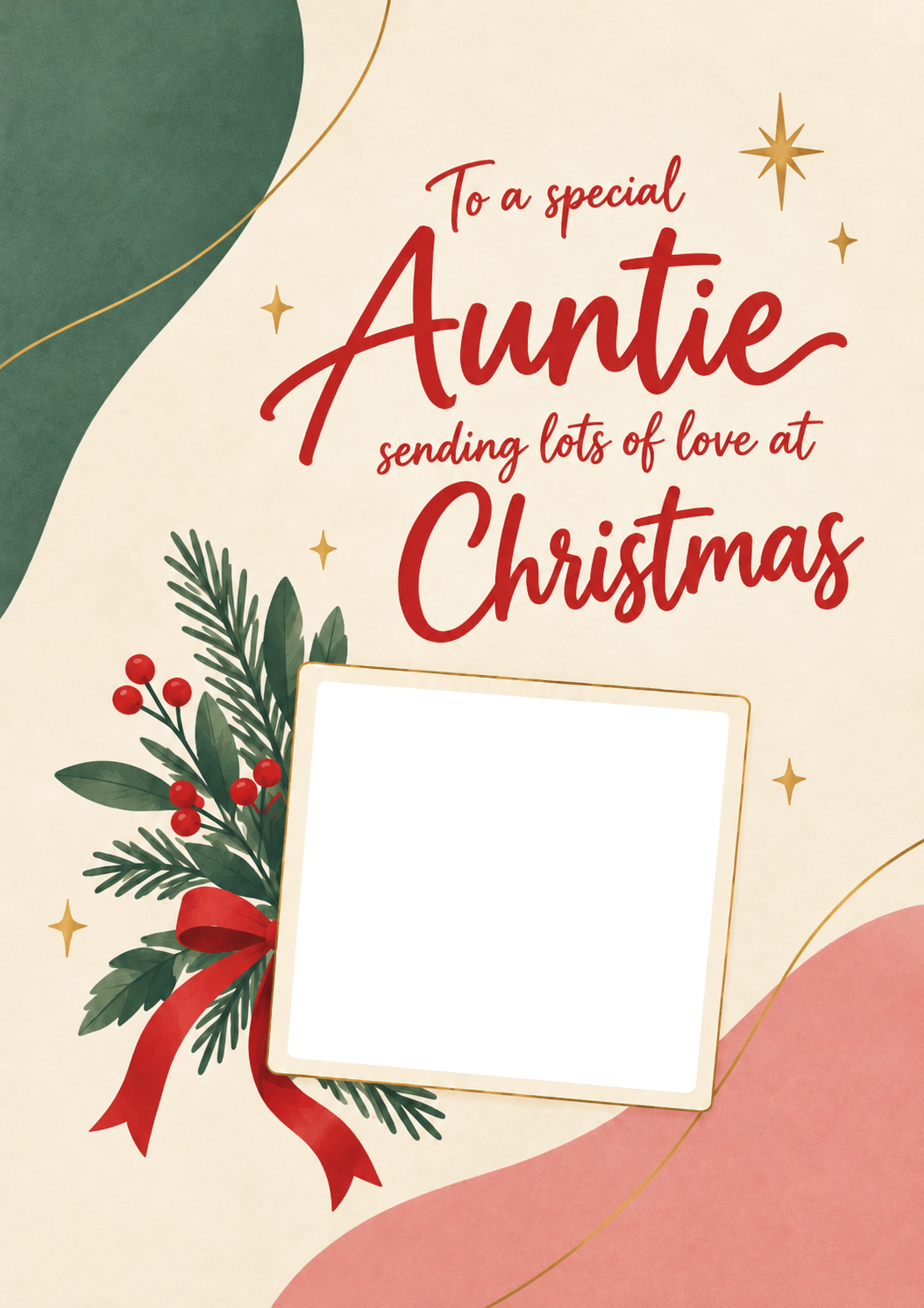 From the Heart Auntie Photo Upload Christmas Card
