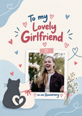 Load image into Gallery viewer, Cute Cats Couple Photo Upload Anniversary Card for Her
