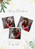 Load image into Gallery viewer, Botanical Polaroid Collage Photo Upload Christmas Card for Her
