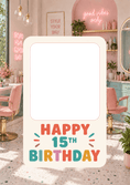 Load image into Gallery viewer, Rose Gold Balloon 15th Photo Upload Birthday Card for Her
