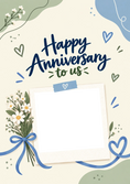 Load image into Gallery viewer, Anniversary - Personalised Card — with punch holes
