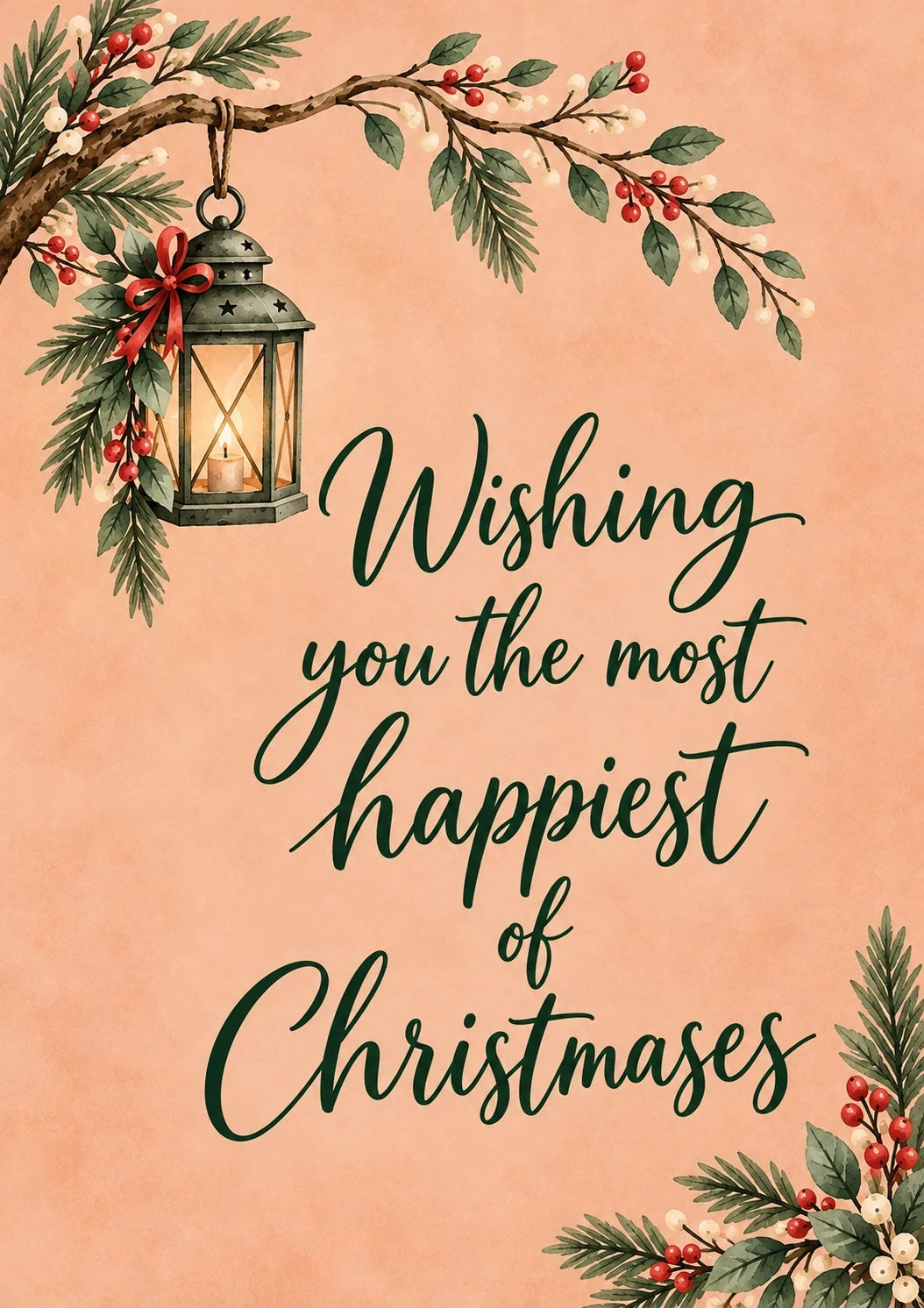 Christmas - Personalised Card — with punch holes