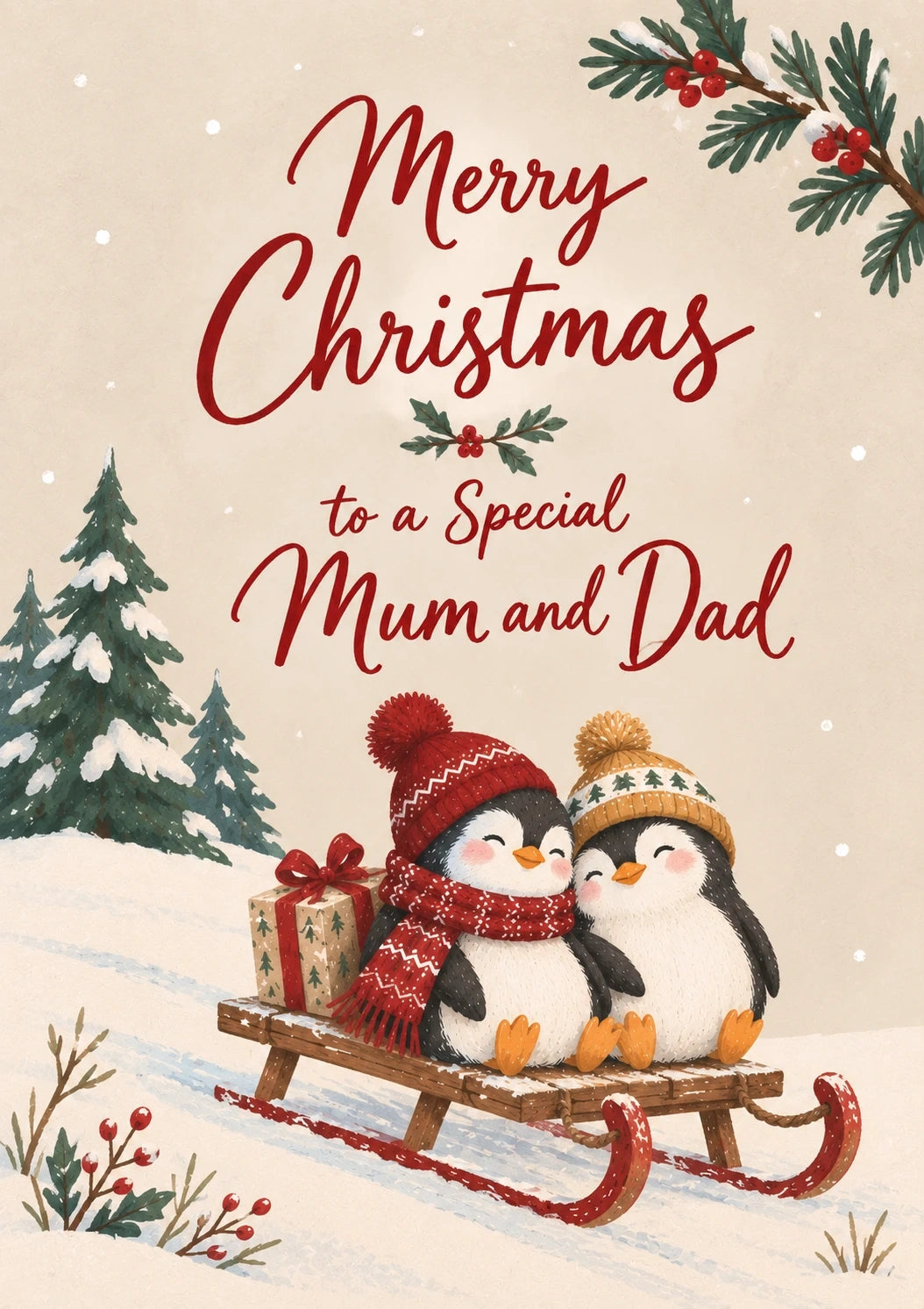 Christmas - Personalised Card — with punch holes