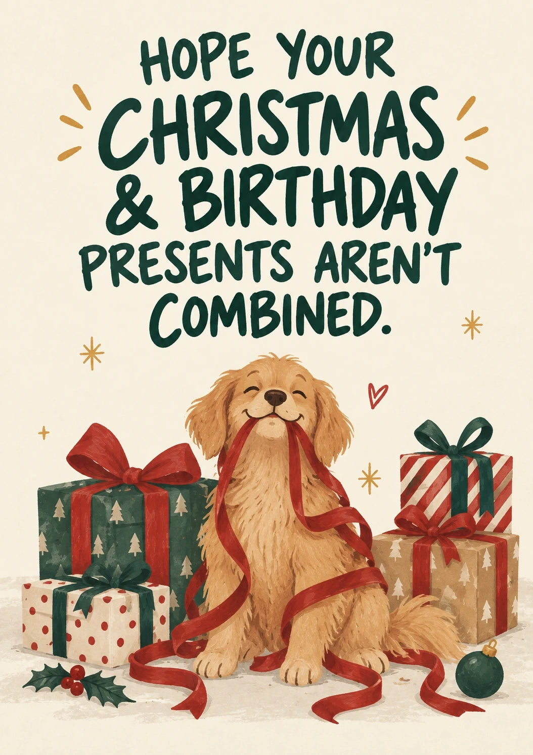 Christmas - Personalised Card — with punch holes