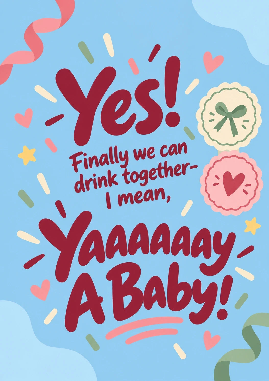 New baby - Personalised Card — with punch holes