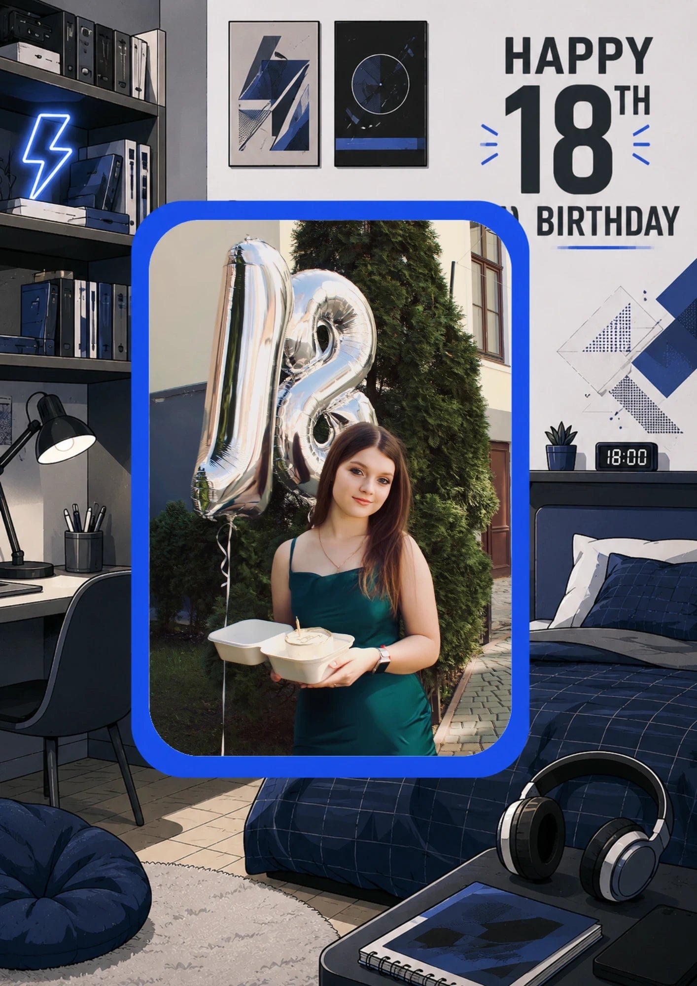 Birthdays - Personalised Card — with punch holes