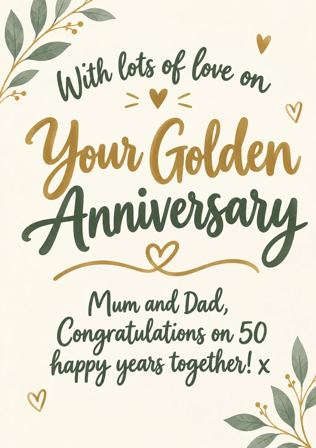 Anniversary - Personalised Card — with punch holes
