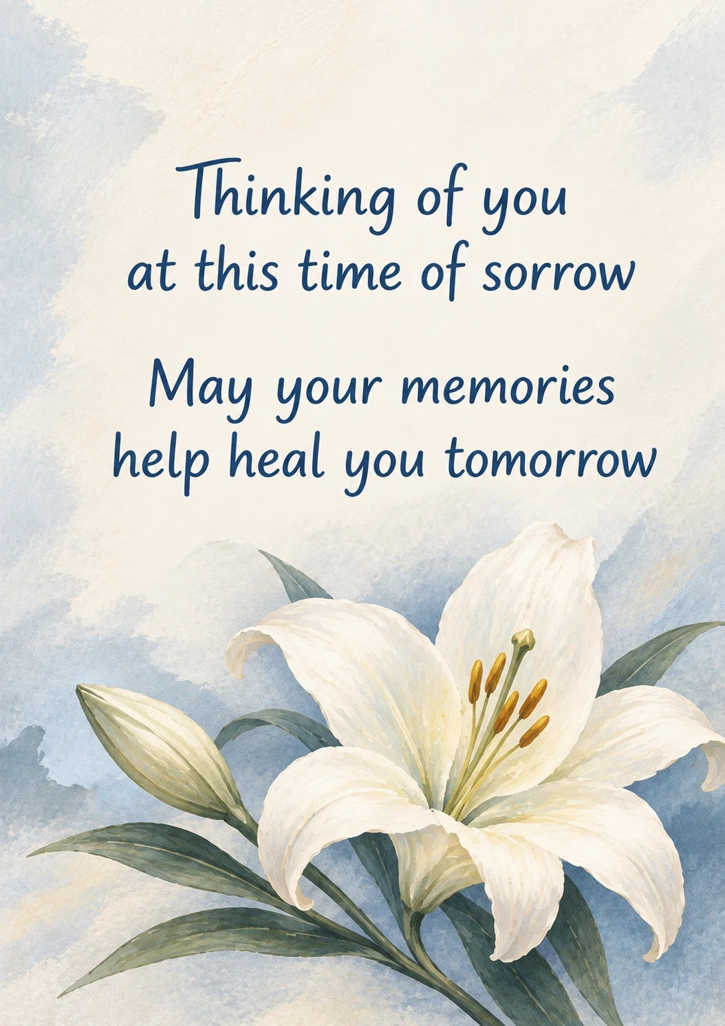 Sympathy - Personalised Card — with punch holes