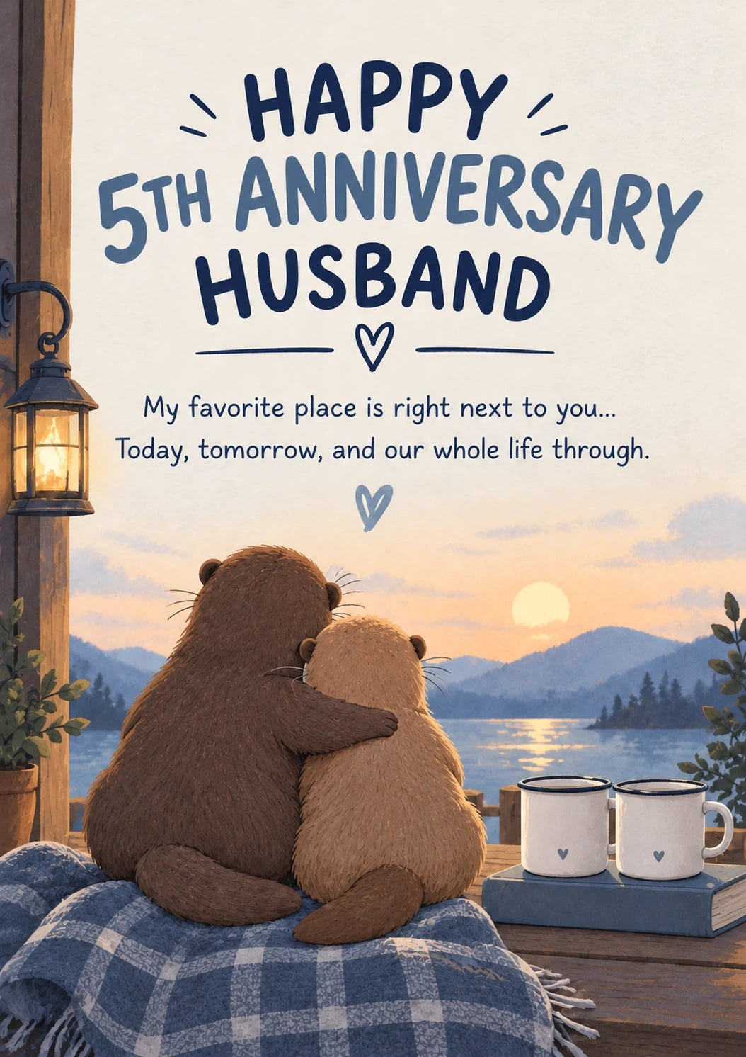 Anniversary - Personalised Card — with punch holes