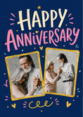 Load image into Gallery viewer, Happy Anniversary Bold Typography Photo Upload Anniversary Card for Cousin
