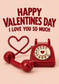 Load image into Gallery viewer, Retro Rotary Phone Heart Cable Valentine's Day Card for Partner
