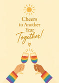 Load image into Gallery viewer, Rainbow Champagne Toast LGBTQ+ Anniversary Card
