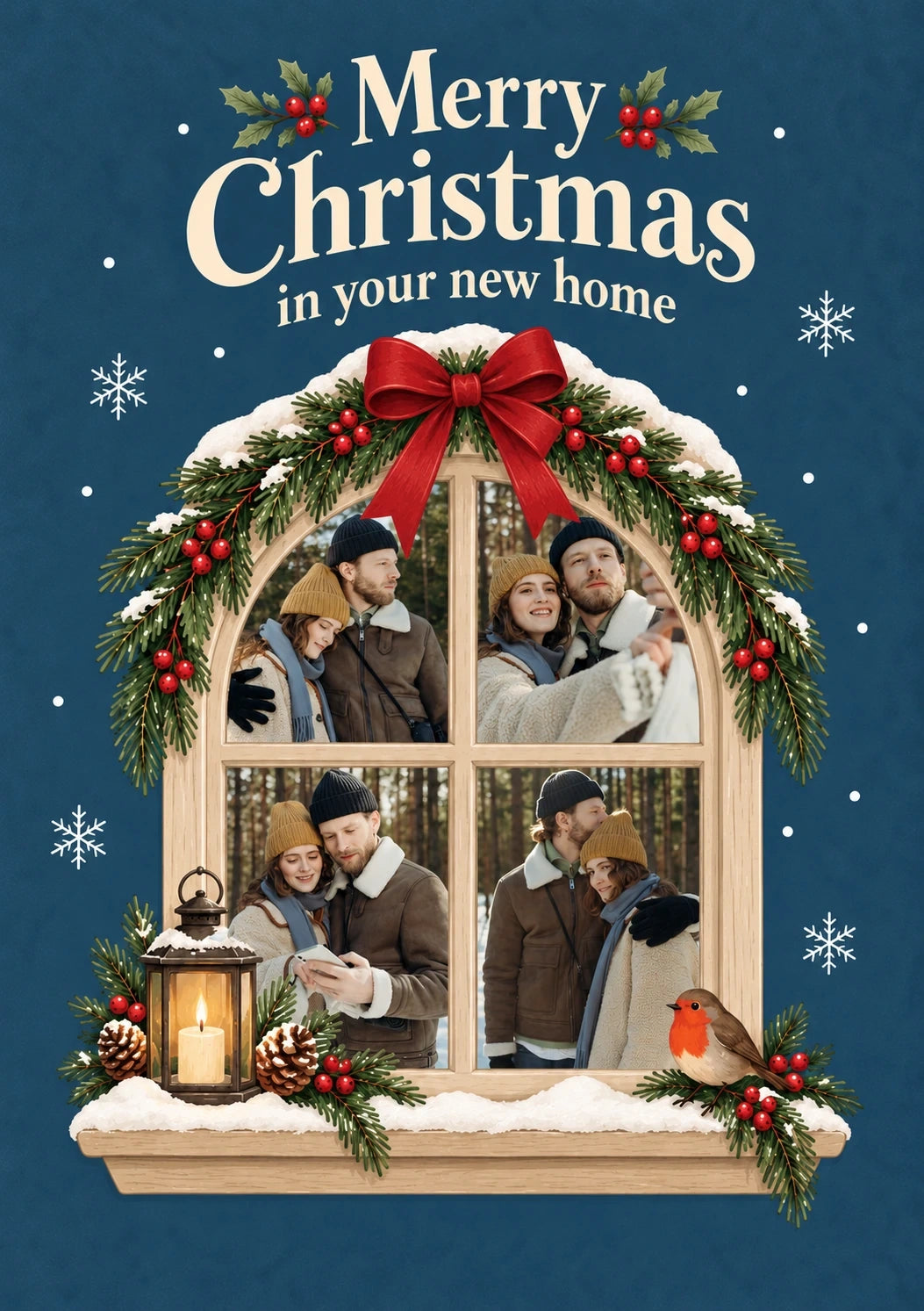 Christmas - Personalised Card — with punch holes