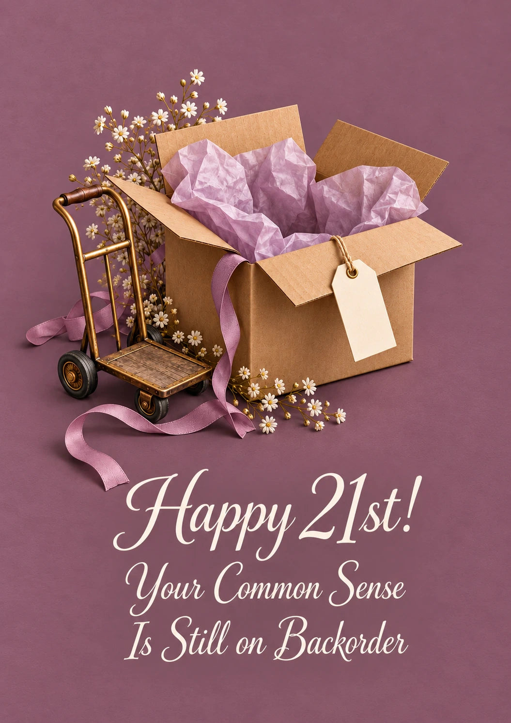 Funny Common Sense Backorder 21st Birthday Card for Her