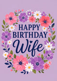 Load image into Gallery viewer, Floral Wreath Happy Birthday Wife Card for Her
