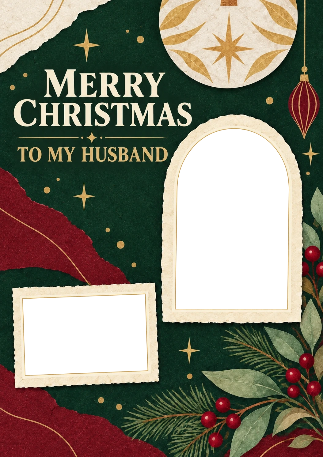 Christmas - Personalised Card — with punch holes