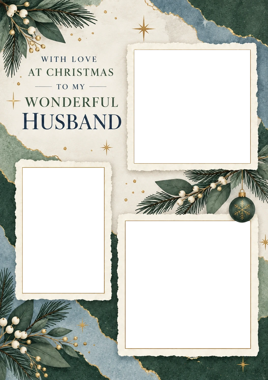 Christmas - Personalised Card — with punch holes