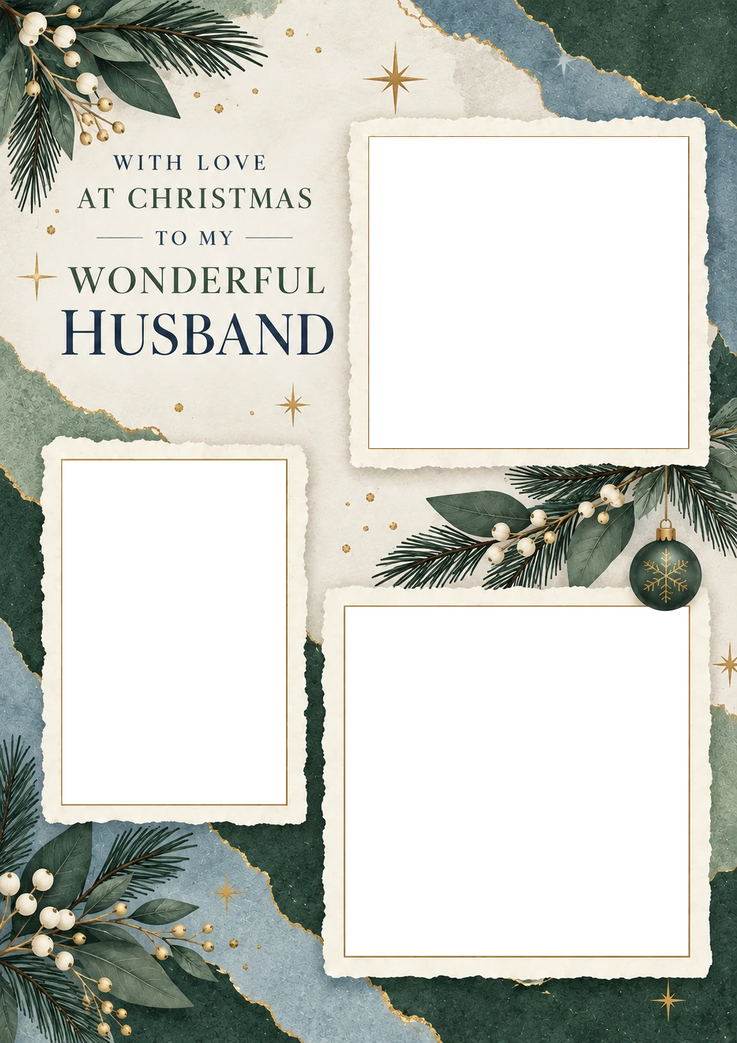 With Love Wonderful Husband Photo Upload Christmas Card for Him