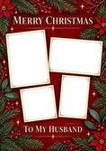 Load image into Gallery viewer, Red Festive Wreath Photo Upload Christmas Card for Him
