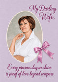 Load image into Gallery viewer, Elegant Oval Frame Love Verse Photo Upload Anniversary Card for Wife

