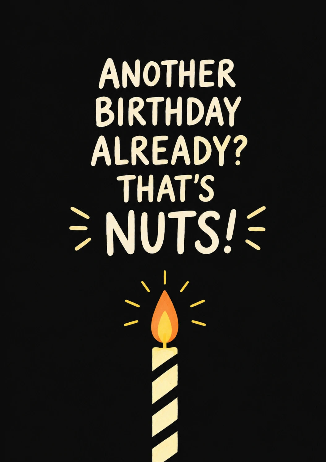 Funny That's Nuts Candle Humour 65th Birthday Card