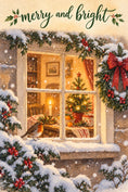 Load image into Gallery viewer, Cosy Window Robin Scene Christmas Card
