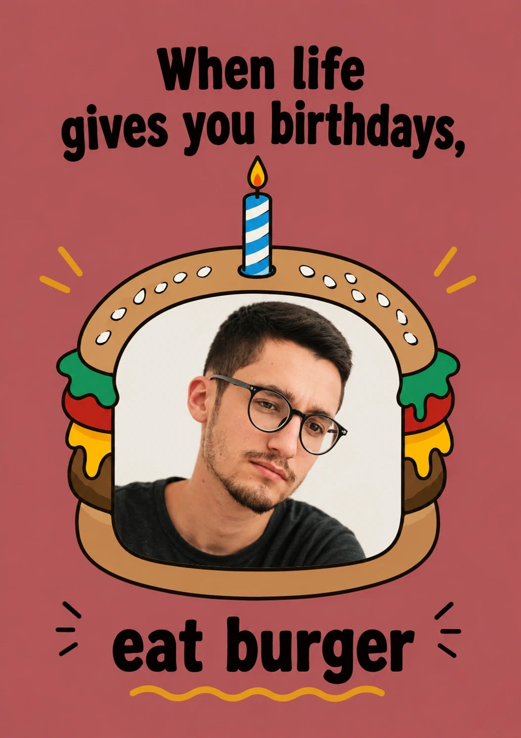 Birthdays - Personalised Card — with punch holes